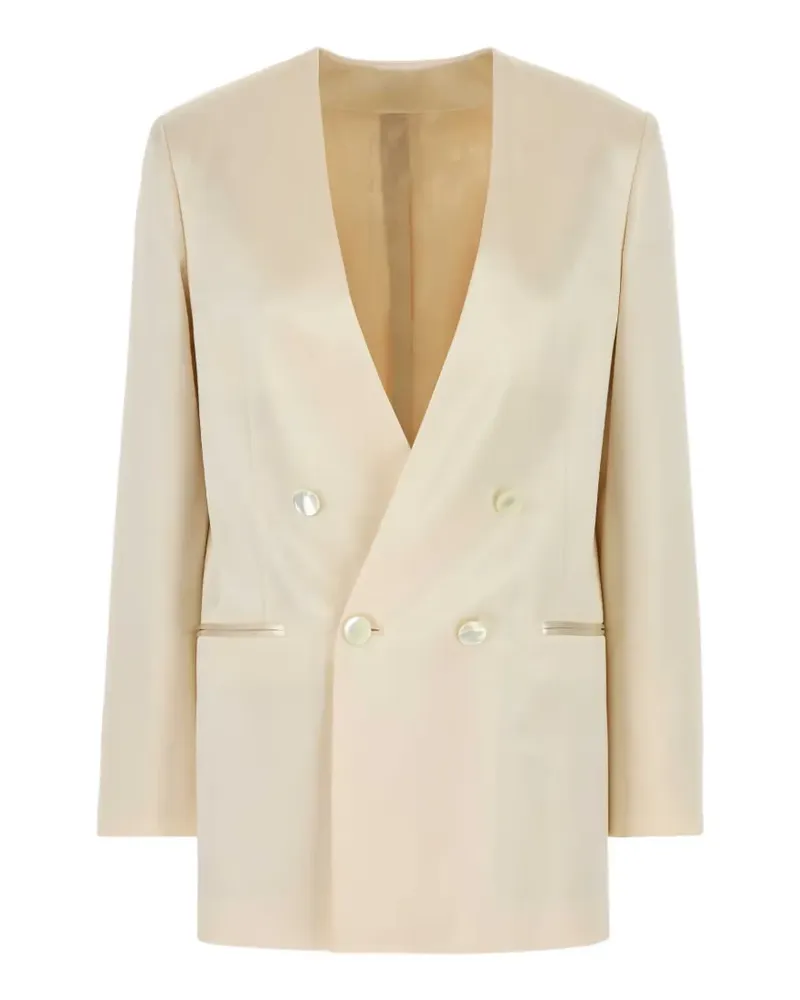 Alberta Ferretti satin double-breasted blazer - Nude Nude