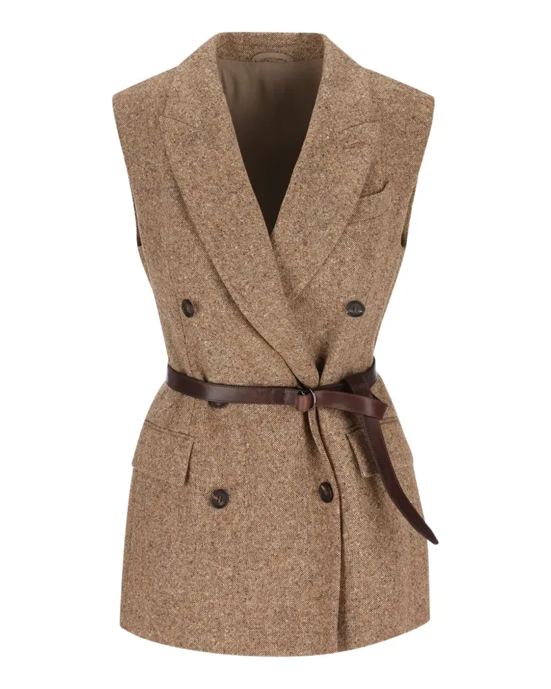 Brunello Cucinelli belted double-breasted waistcoat - Braun Braun