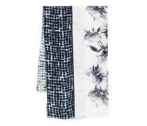 Schal mit Polka Dots - Weiß
