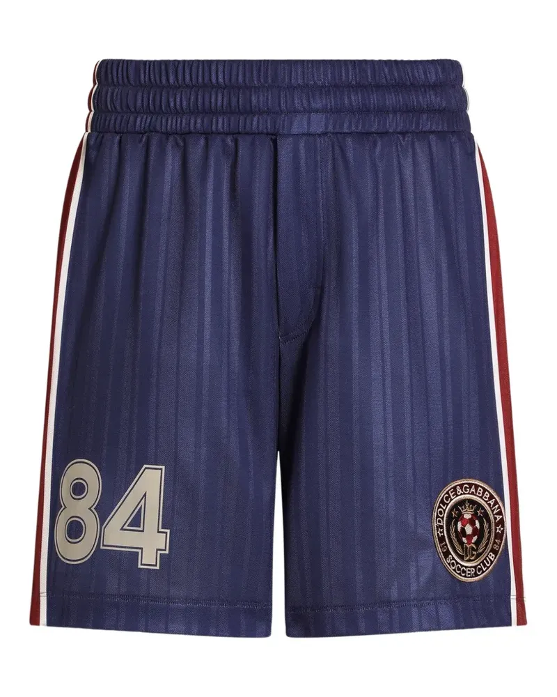 Dolce & Gabbana Gestreifte Jersey-Bermudas - Blau Blau