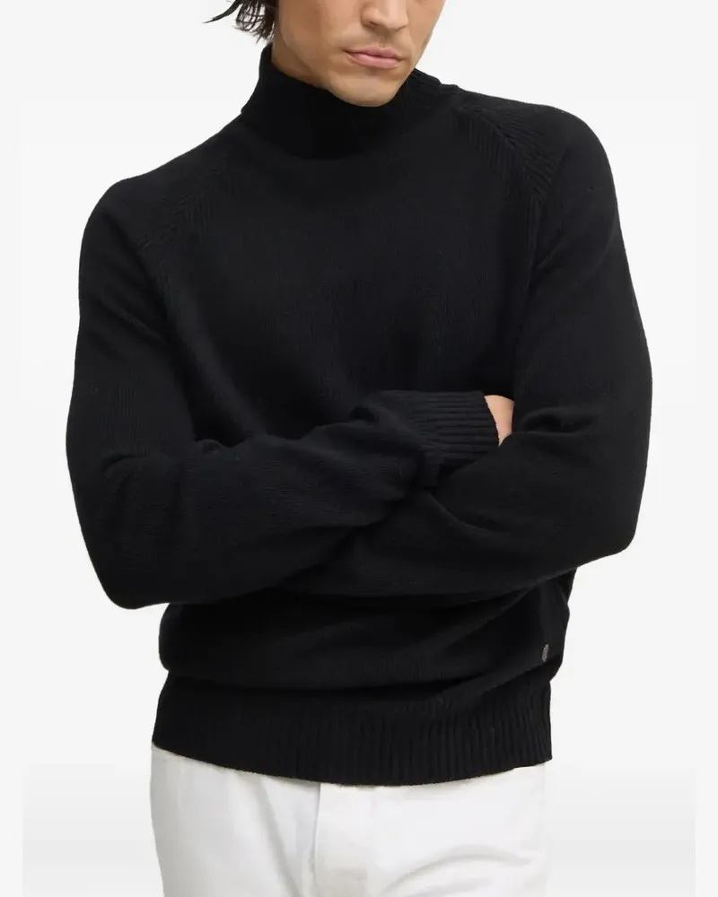 Liu Jo roll-neck logo-plaque sweater - Schwarz Schwarz