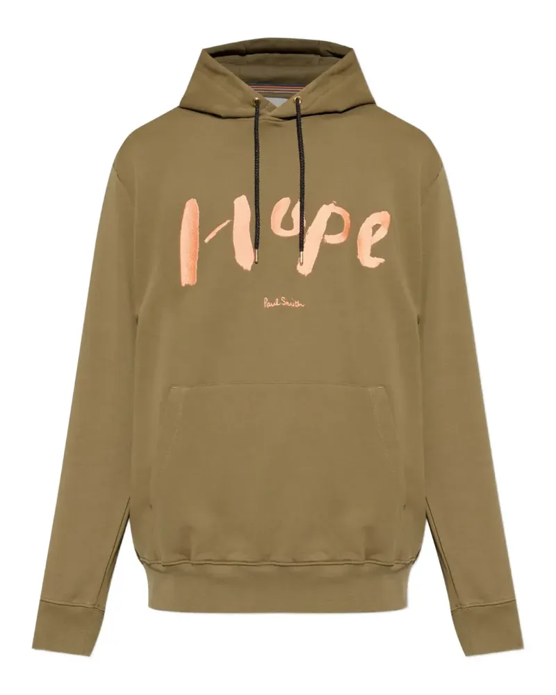 Paul Smith Kordelzug-Hoodie mit Hope-Print - Grün Grün