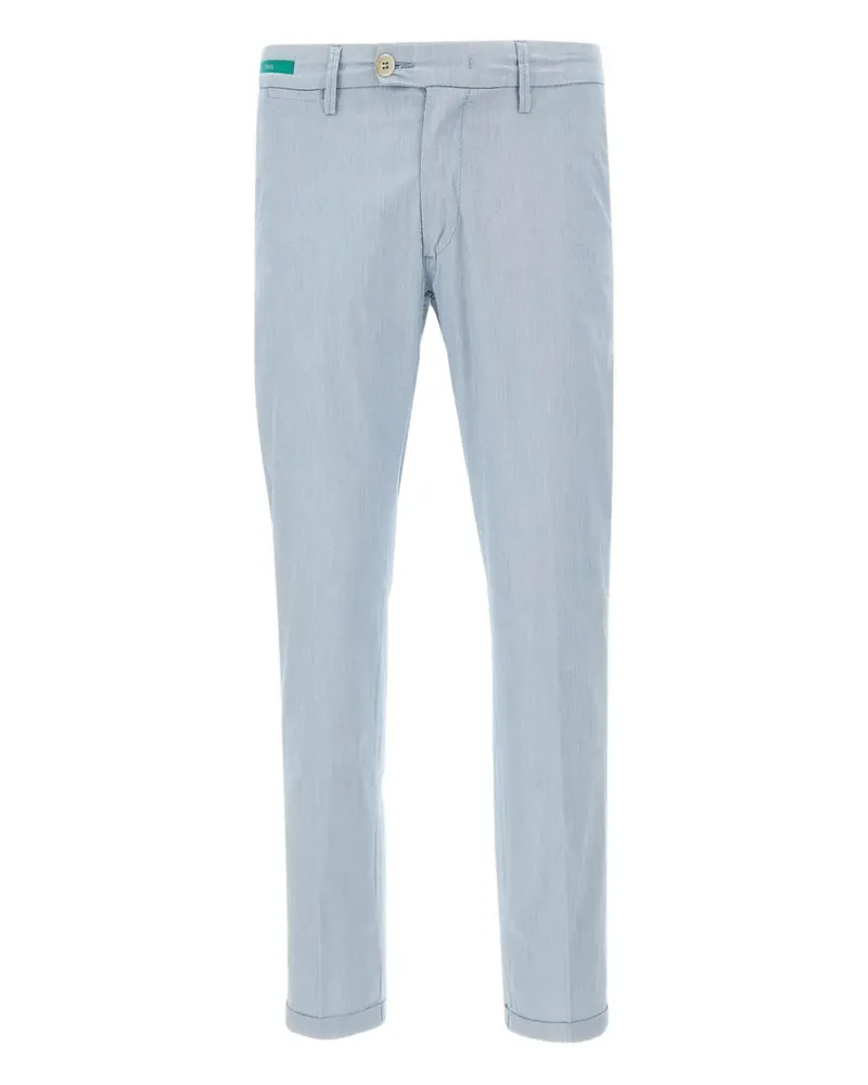 Re-HasH Chino mit Logo-Patch - Blau Blau