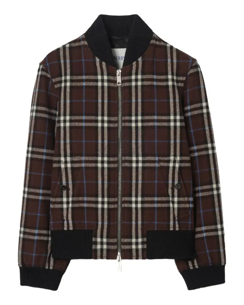 Burberry Karierte Bomberjacke aus Wolle - Braun Braun