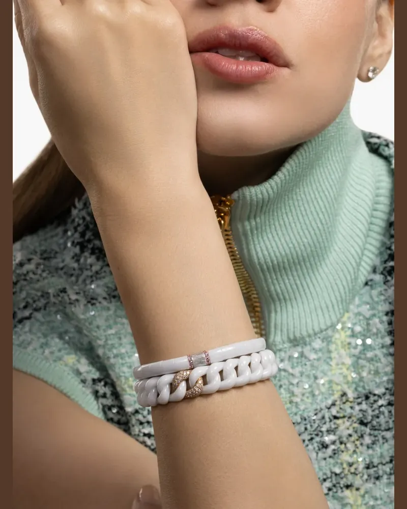 Roberto Demeglio pink sapphire stretch bracelet - Weiß Weiß