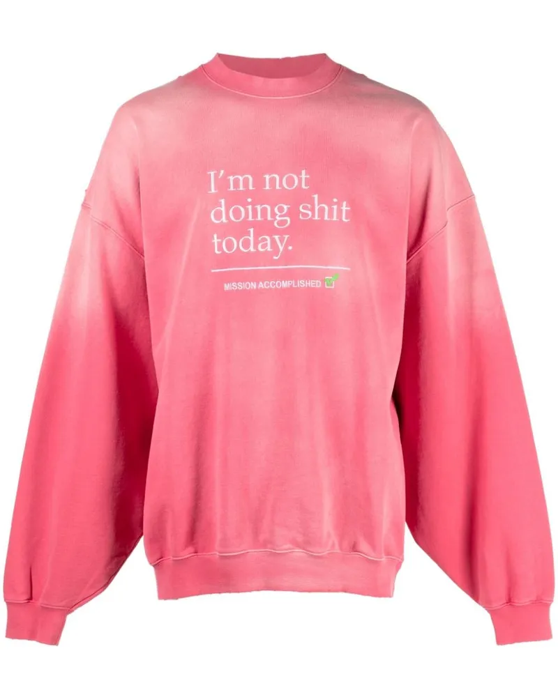 VETEMENTS Sweatshirt mit Slogan-Stickerei Rosa