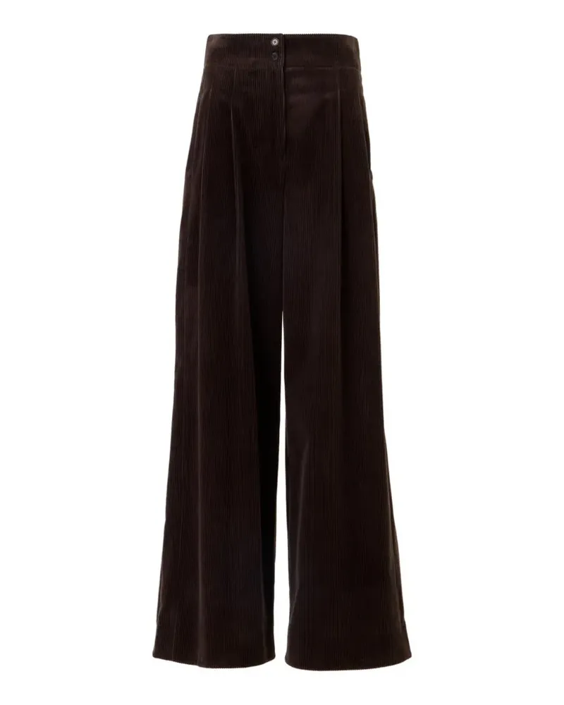 Akris Florence pleated corduroy palazzo pants - Braun Braun