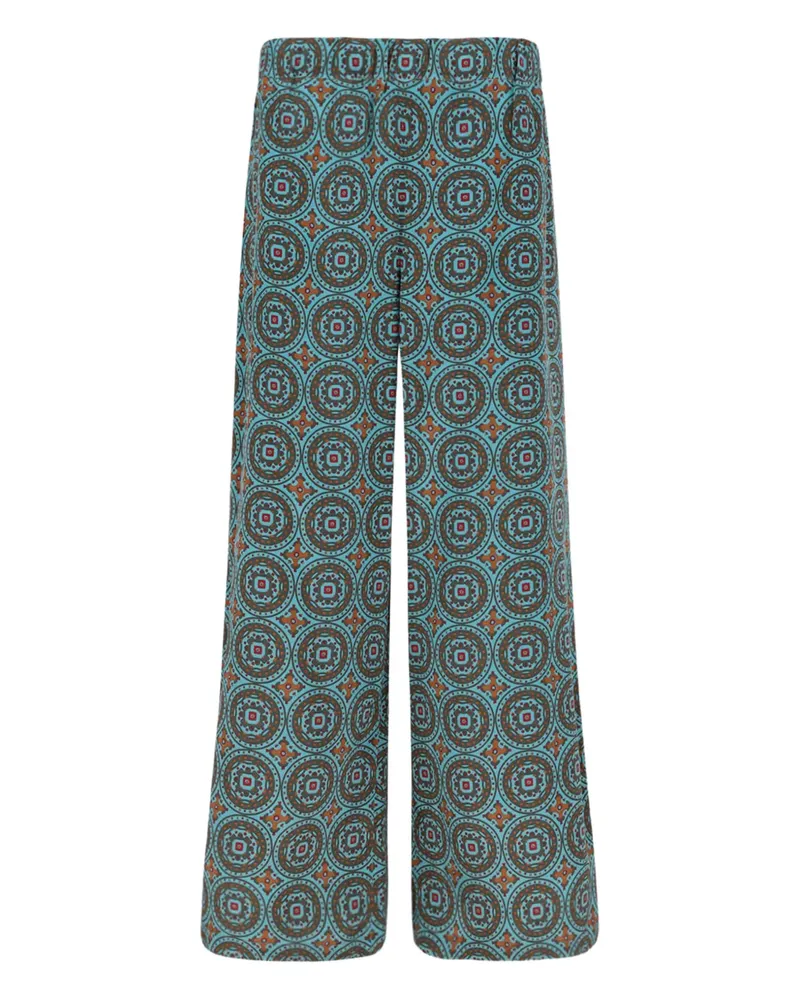 Max Mara Gemusterte Hose - Blau Blau
