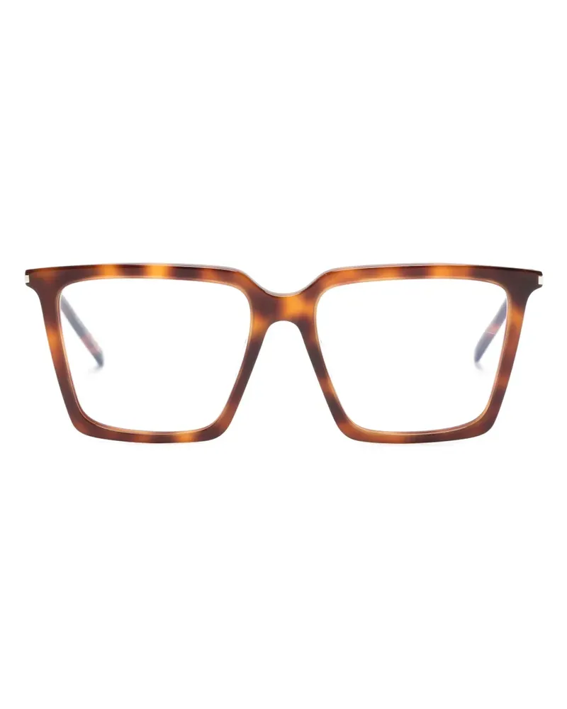 Saint Laurent Eckige Brille in Schildpattoptik - Braun Braun