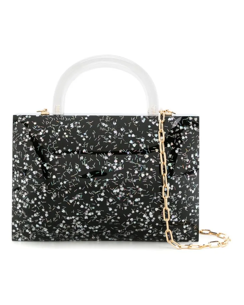 ESTILÉ Mini Tasche mit Glitter Schwarz