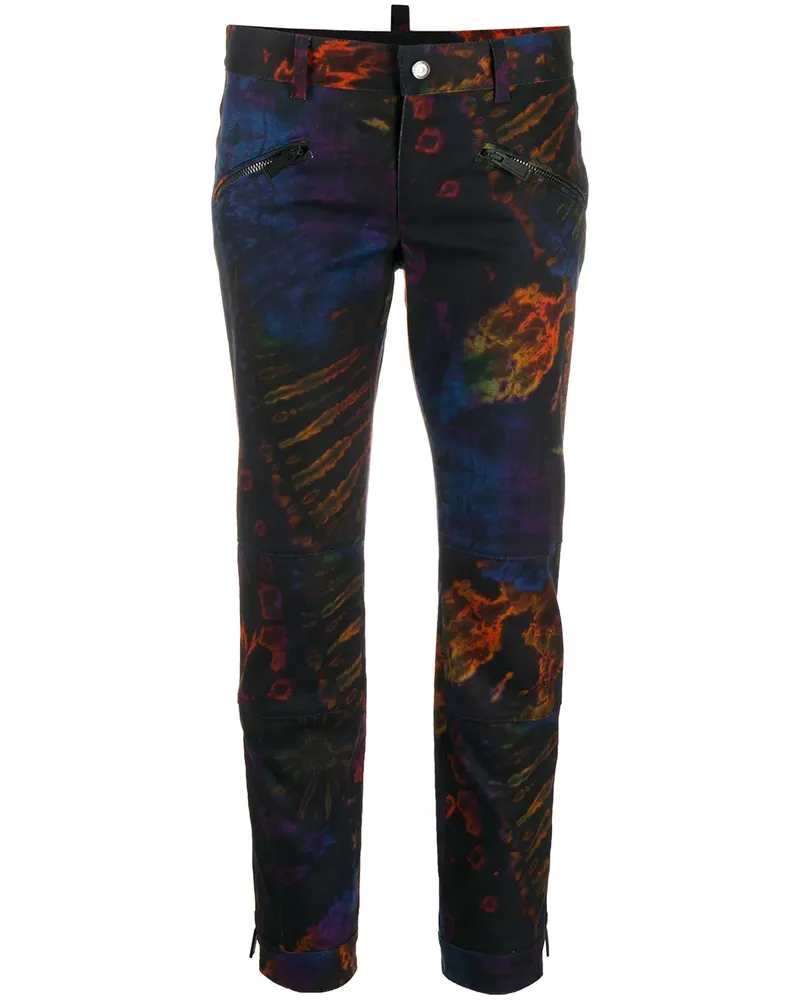 Dsquared2 Cropped-Hose mit Batikmuster - Violett Violett