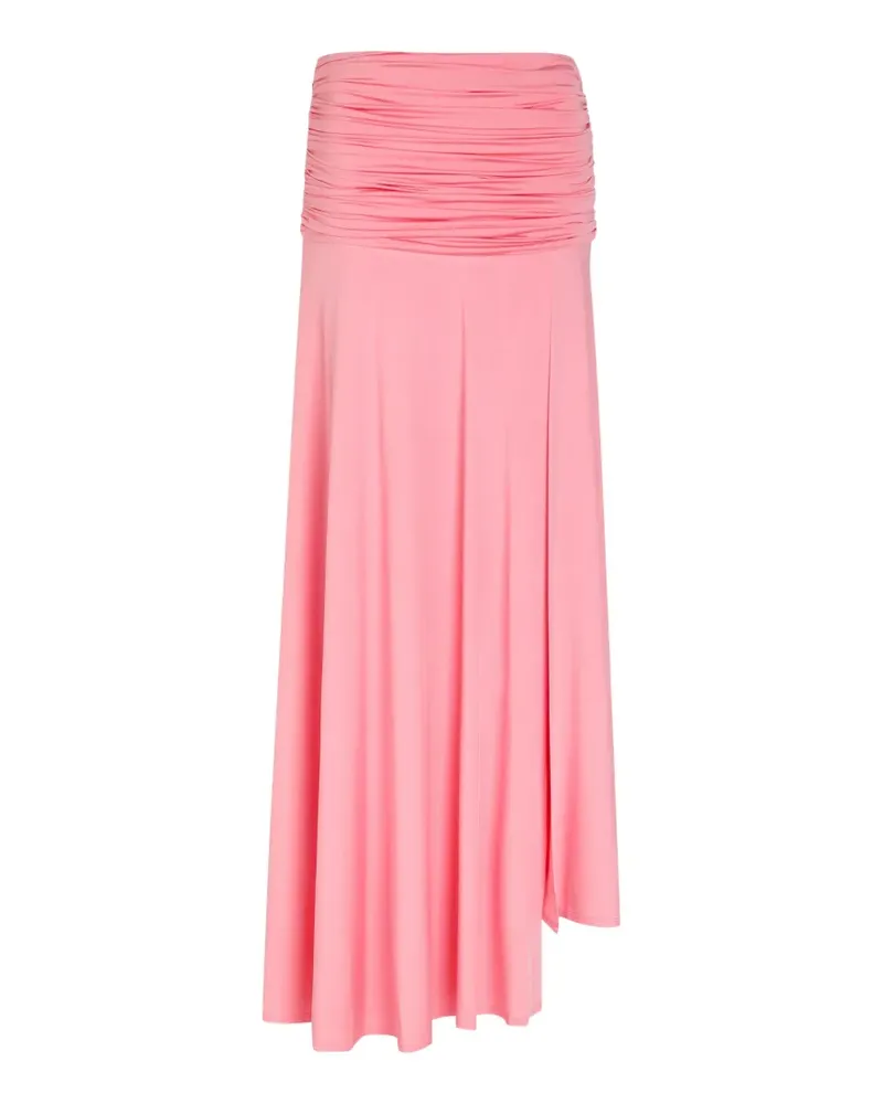 Self-Portrait asymmetric ruched skirt - Rosa Rosa