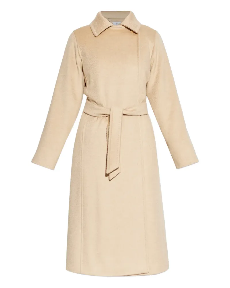 Max Mara long-sleeve belted coat - Nude Nude