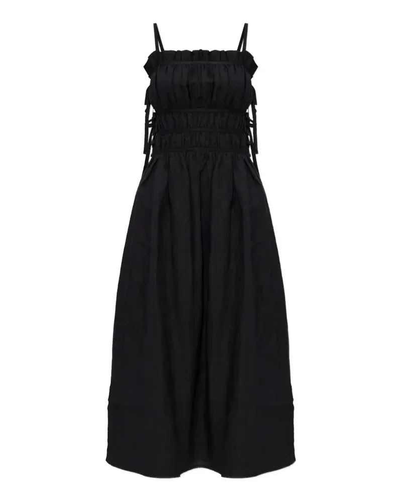 Cult Gaia ruffled tie midi dress - Schwarz Schwarz