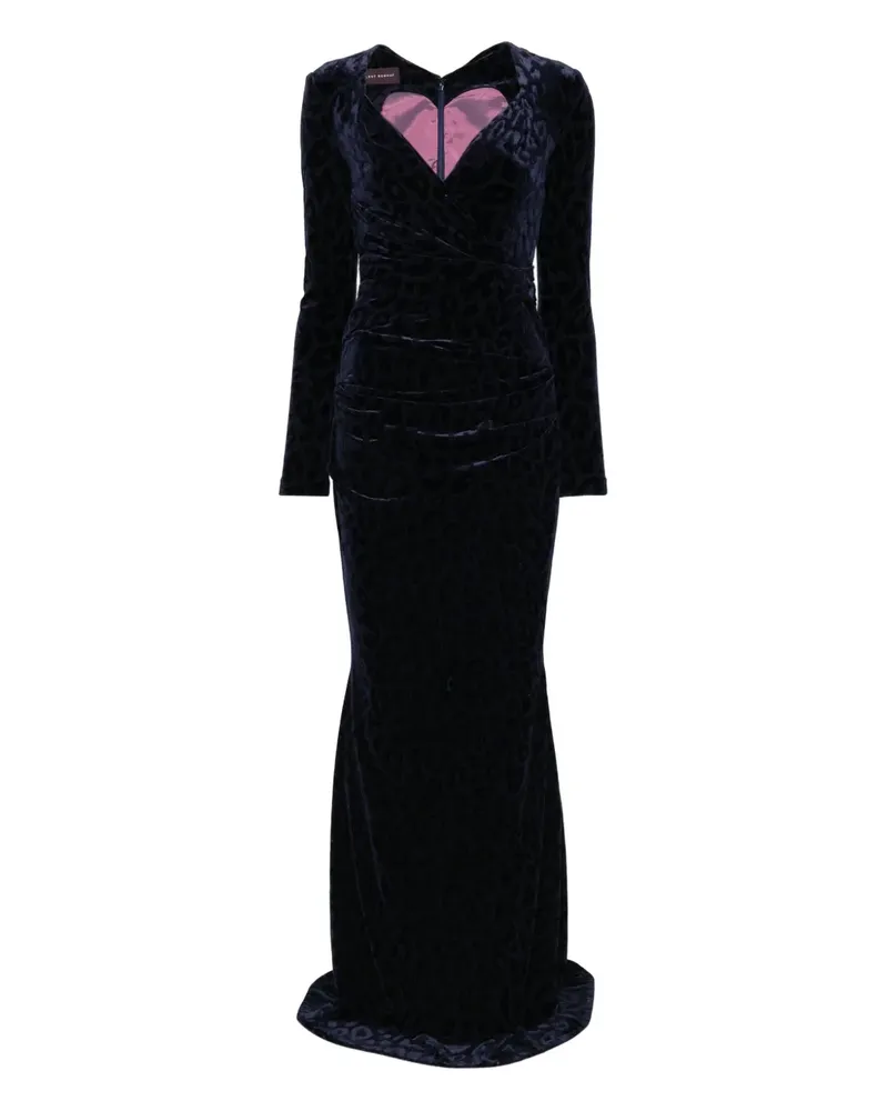 Talbot Runhof Kleid mit Animal-Print - Blau Blau