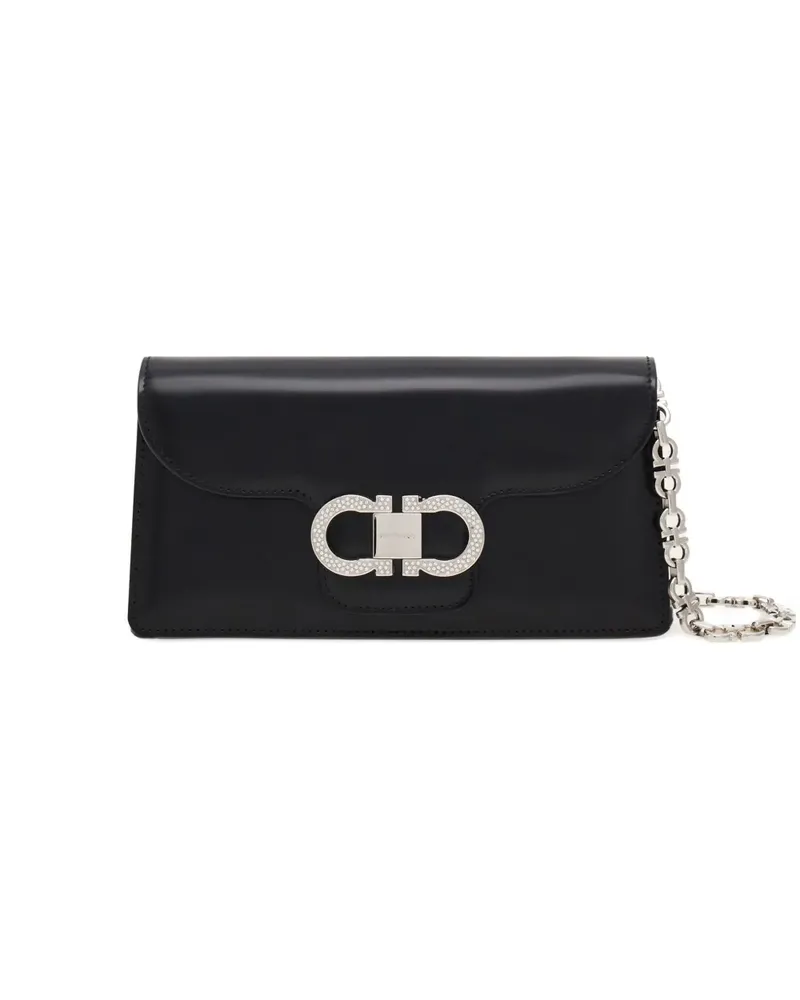 Ferragamo Clutch mit Kristallverzierung - Schwarz Schwarz