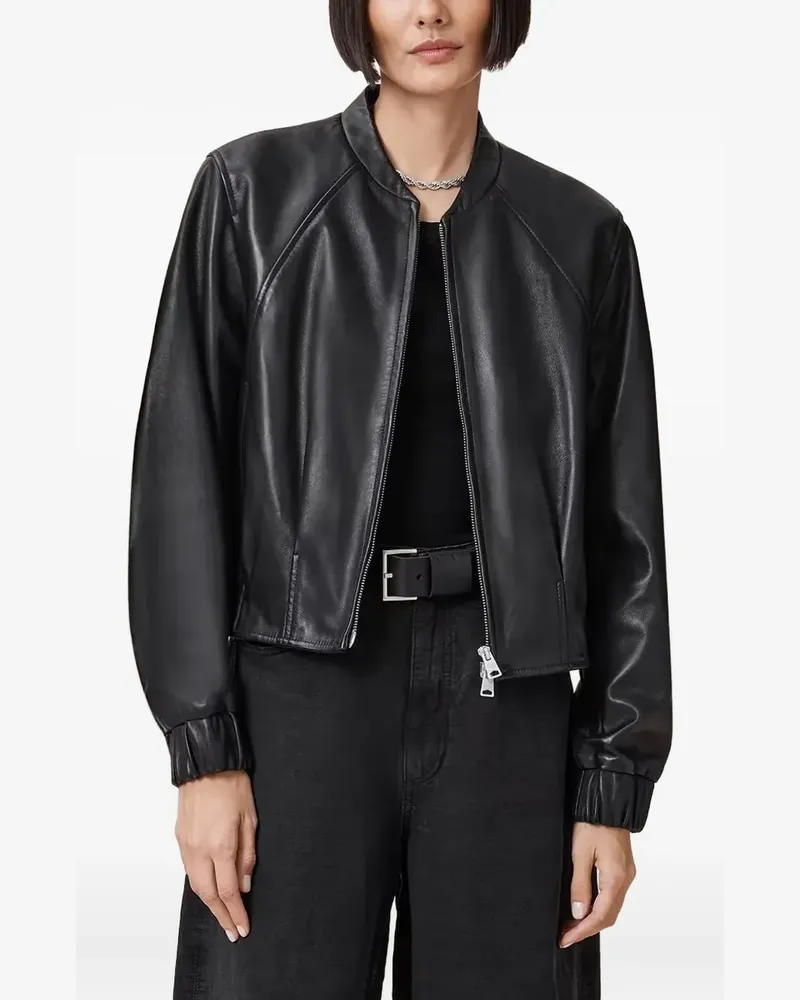 AllSaints zip-up leather jacket - Schwarz Schwarz
