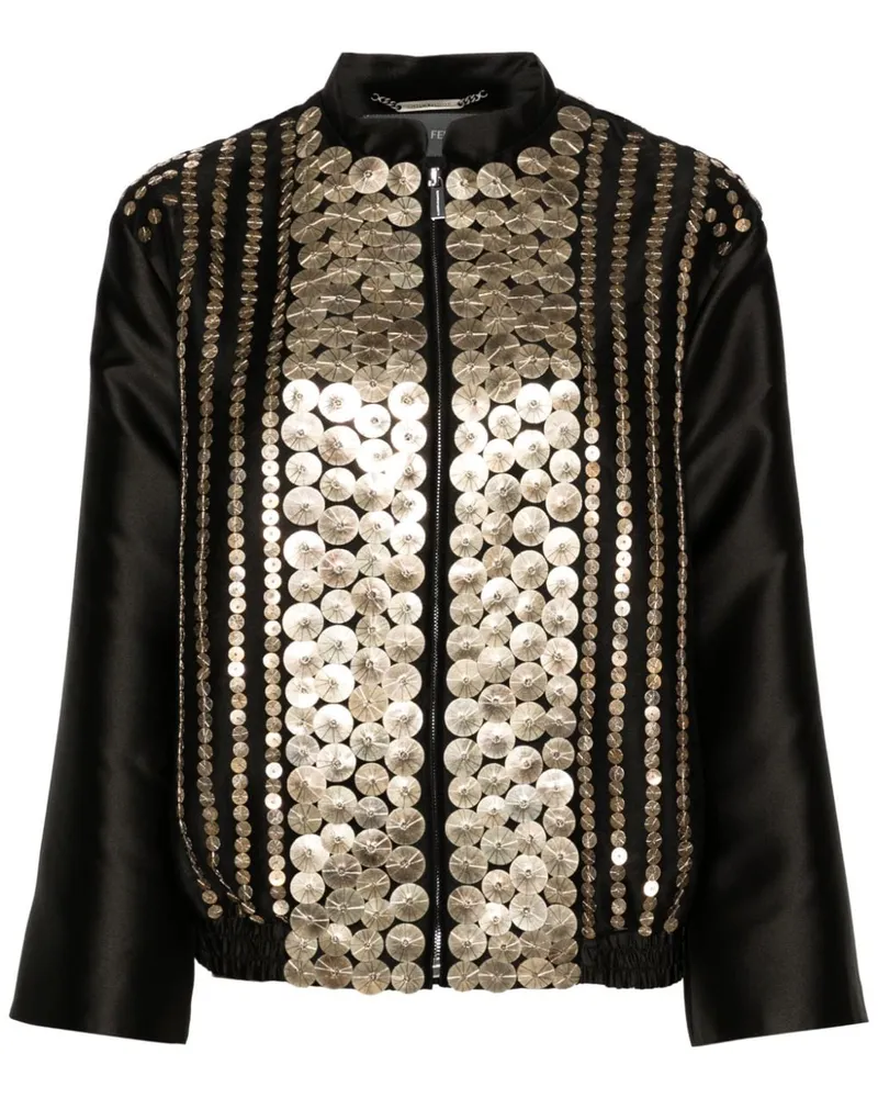 Alberta Ferretti Jacke mit Applikation - Schwarz Schwarz