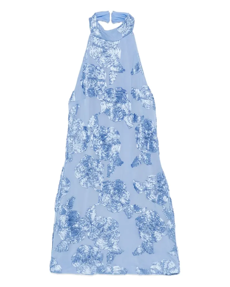 ROTATE Birger Christensen floral halterneck mini dress - Blau Blau