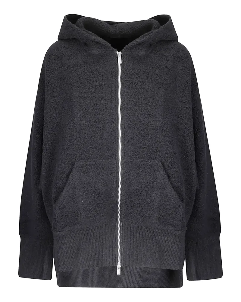 Yohji Yamamoto fleece-texture zip-up hoodie - Grau Grau
