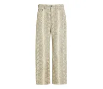 Miro snake-print jeans - Nude