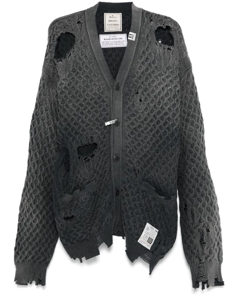 MIHARAYASUHIRO Ausgeblichener Cardigan - Schwarz Schwarz