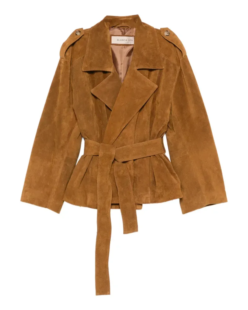 Blanca Kimono-Jacke mit Gürtel - Braun Braun