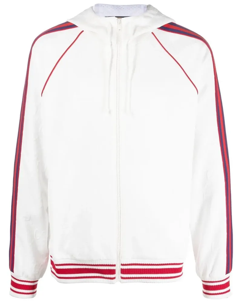 Gucci Kapuzenjacke mit Webstreifen - Weiß Weiß