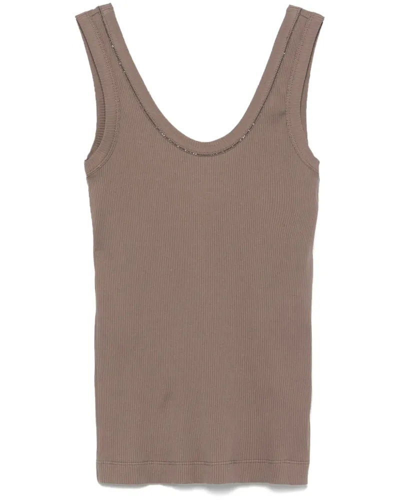 Brunello Cucinelli Geripptes Tanktop - Braun Braun