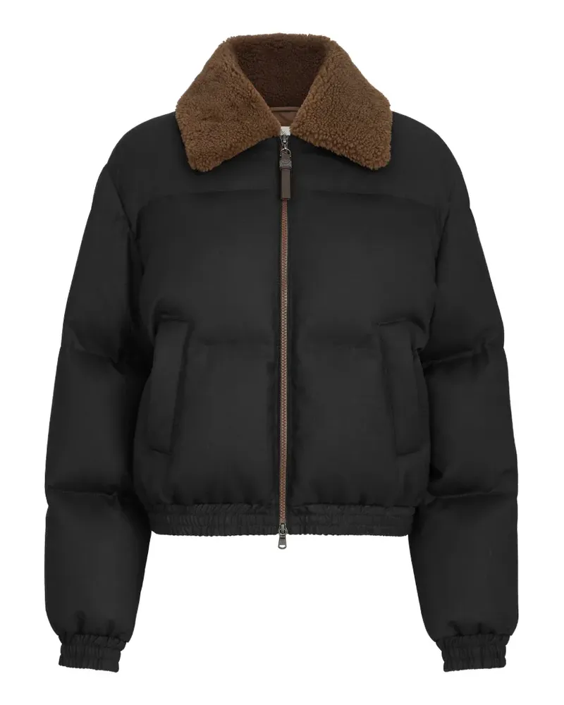 Brunello Cucinelli Jacke mit Shearling-Kragen - Schwarz Schwarz