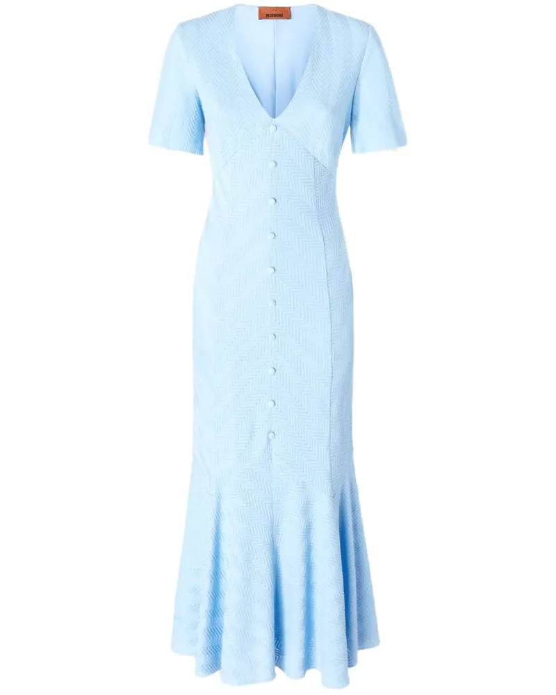 Missoni Maxikleid mit Zickzackmuster - Blau Blau