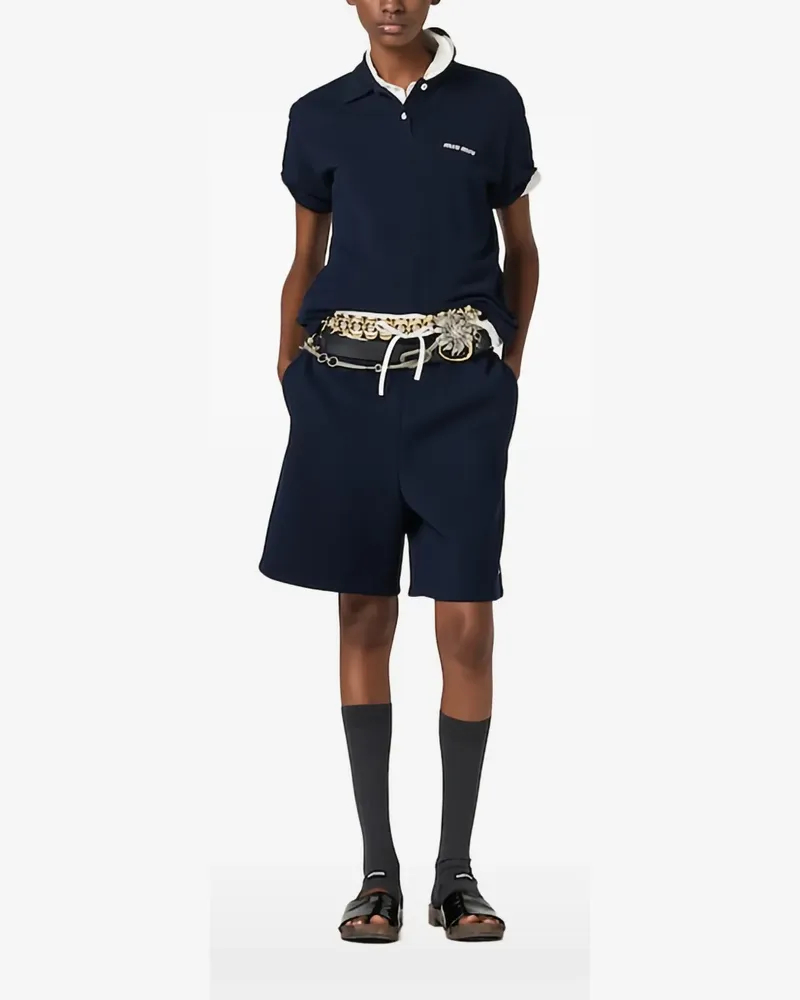 Miu Miu Poloshirt mit Logo-Stickerei - Blau Blau
