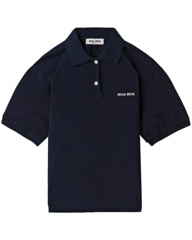 Miu Miu Poloshirt mit Logo-Stickerei - Blau Blau