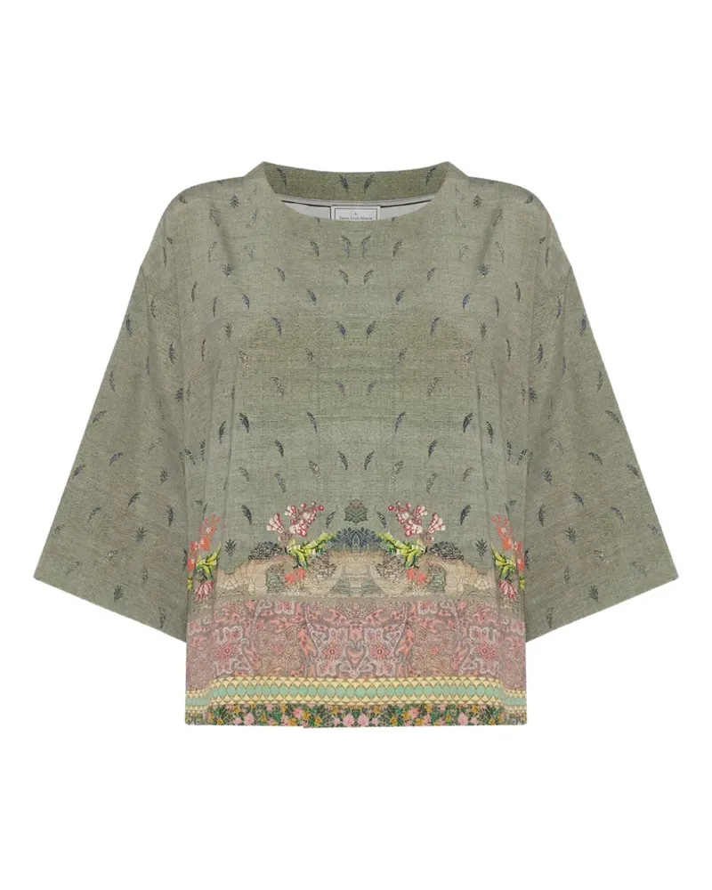 Pierre-Louis Mascia Adanaster T-Shirt mit Blumen-Print - Grün Grün