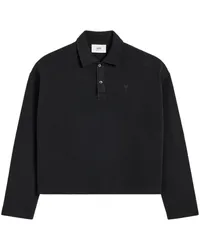 AMI Paris Langärmeliges Ami de Coeur Poloshirt Schwarz