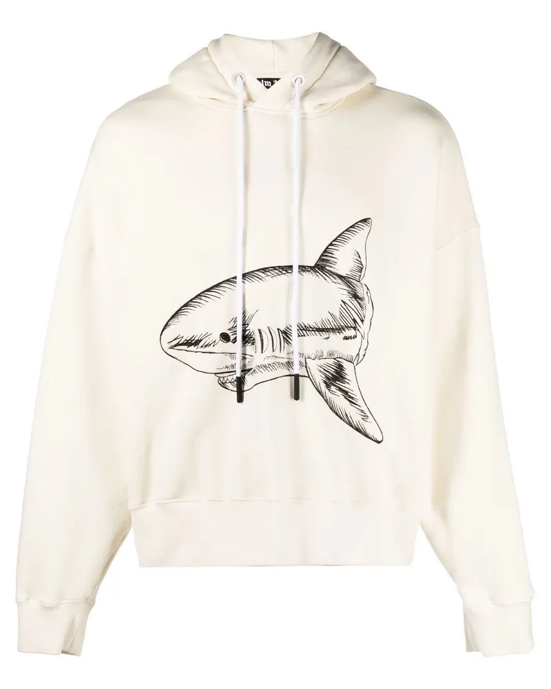 Palm Angels Hoodie mit Hai-Print - Weiß Weiß