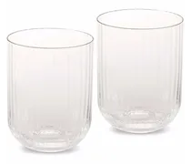 2er-Set handgeblasene Murano-Gläser - Weiß
