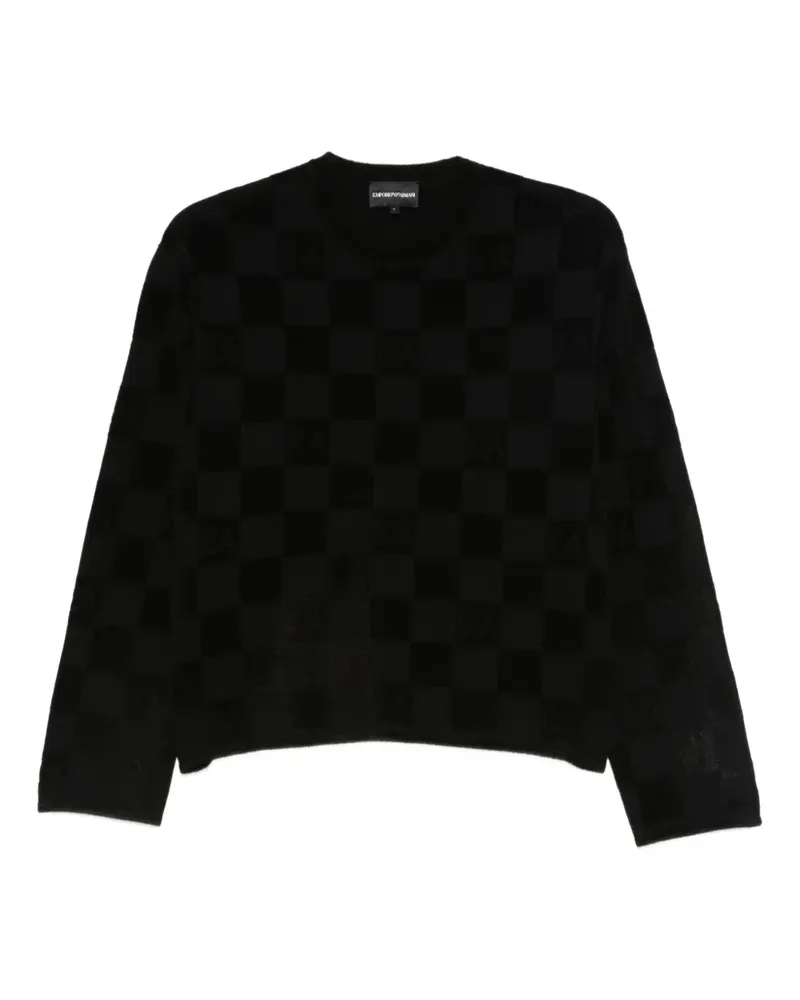 Emporio Armani Karierter Pullover - Schwarz Schwarz