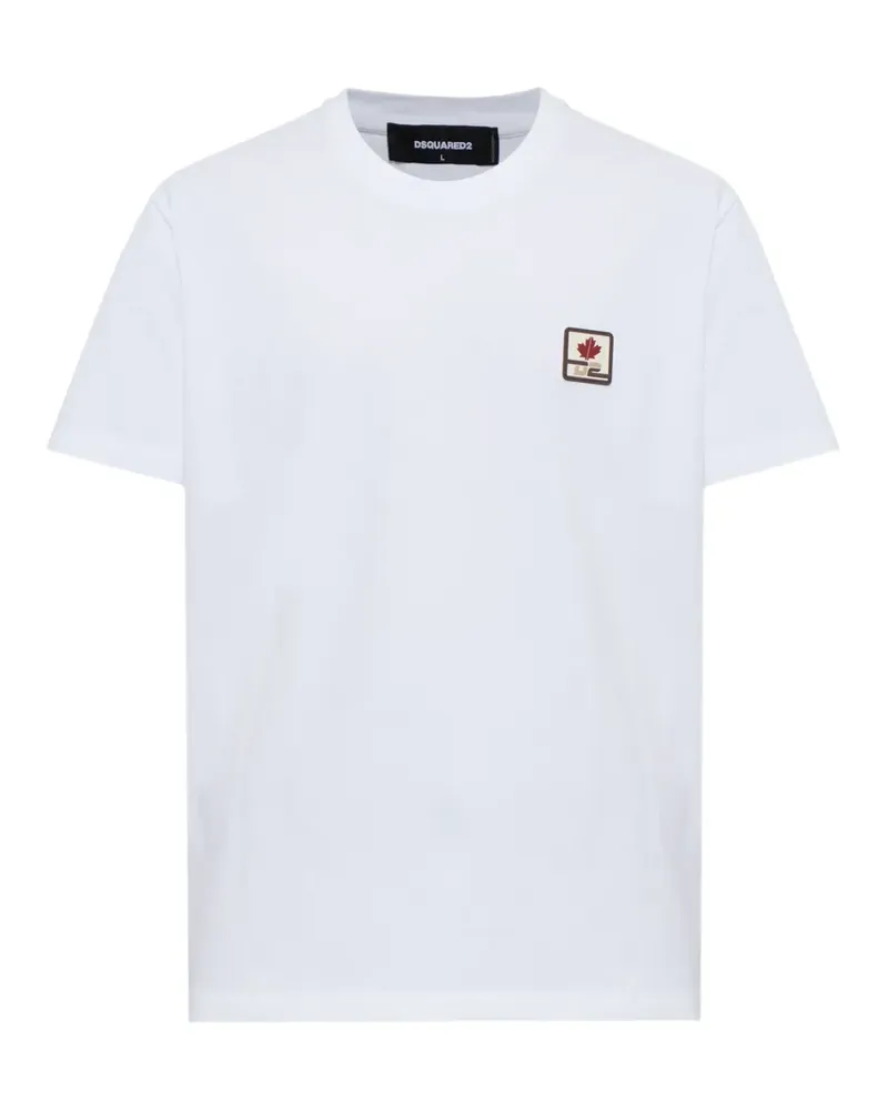 Dsquared2 Ski Leaf Cool T-Shirt mit Logo-Patch - Weiß Weiß