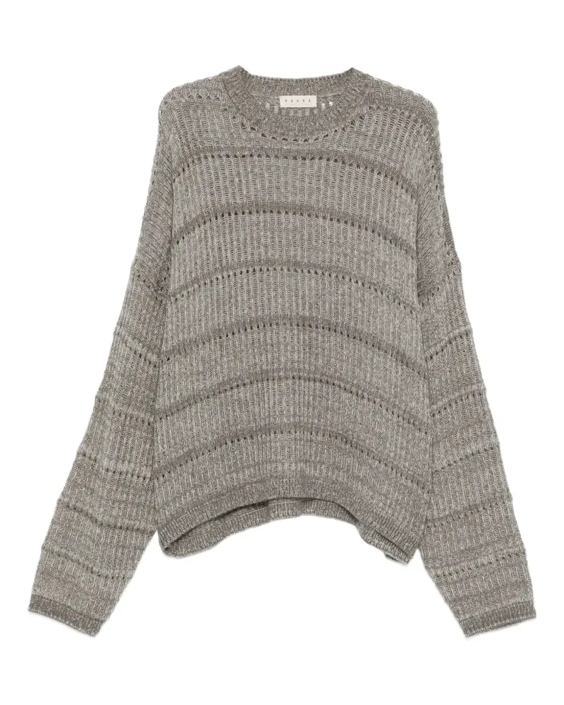 PAURA Gestreifter Efesto Strickpullover - Grau Grau