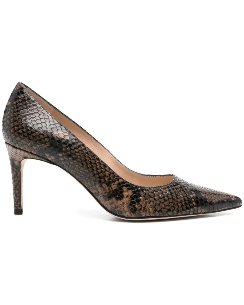 Stuart Weitzman Stiletto-Pumps mit Schlangenleder-Muster 80mm - Braun Braun