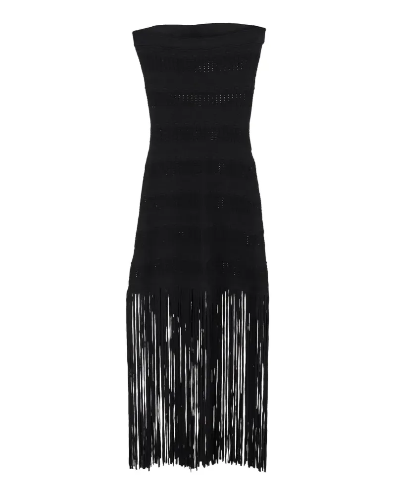 Sandro Maldives fringed strapless dress - Schwarz Schwarz
