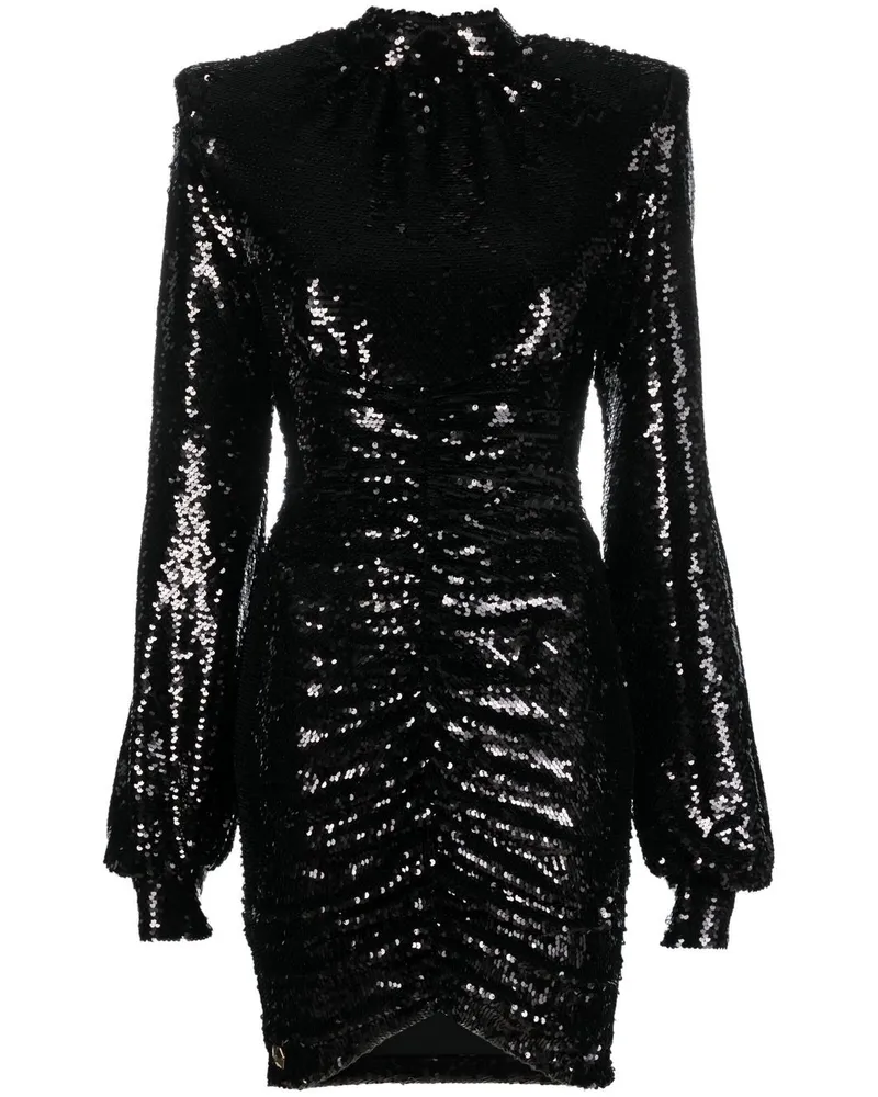 Philipp Plein Kleid mit Pailletten - Schwarz Schwarz