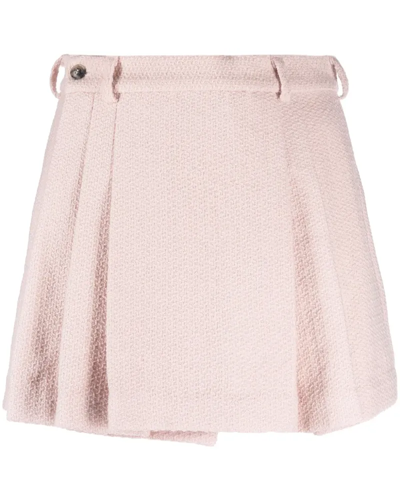 THE MANNEI Bran Faltenrock mit hohem Bund - Rosa Rosa
