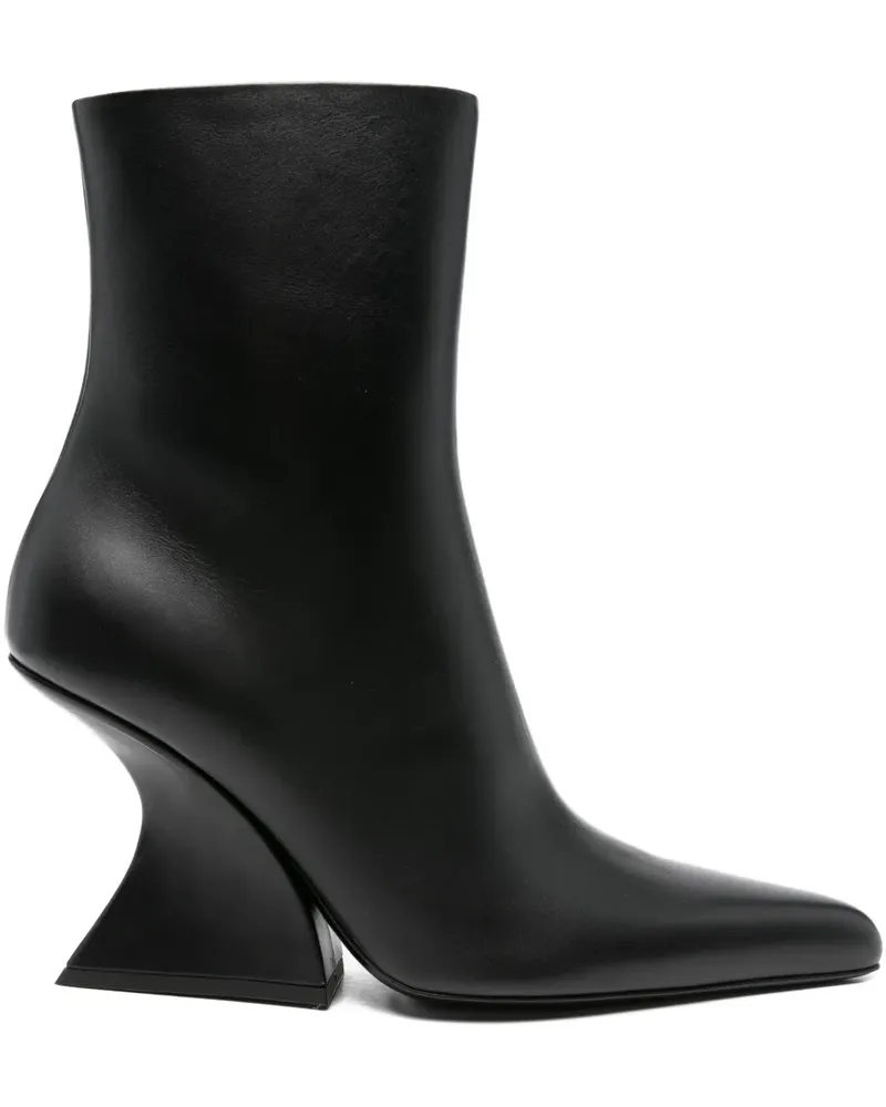 Thierry Mugler Spitze Stiefel mit Design-Absatz 100mm - Schwarz Schwarz