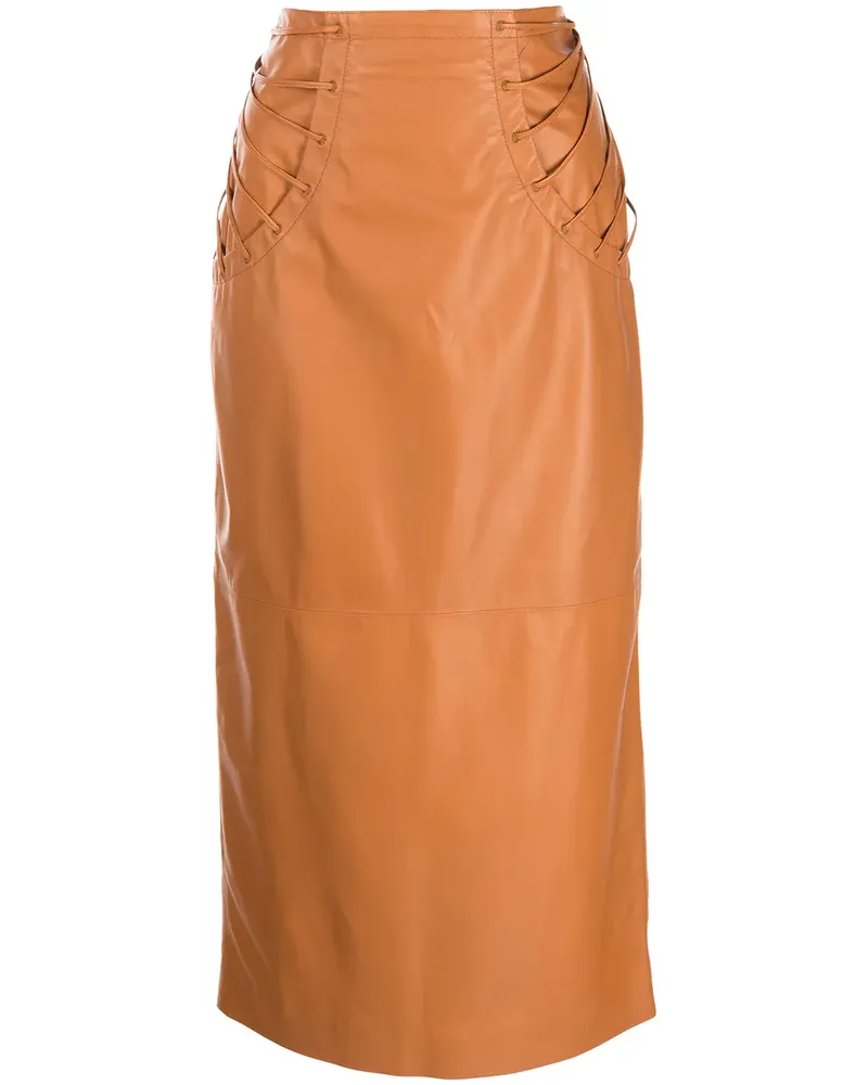 Rochas Mittellanger Bleistiftrock - Braun Braun