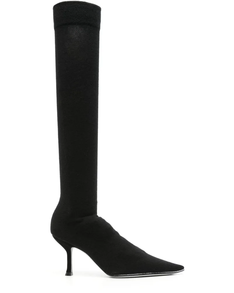 René Caovilla Pumps mit Kristallen 70mm - Schwarz Schwarz