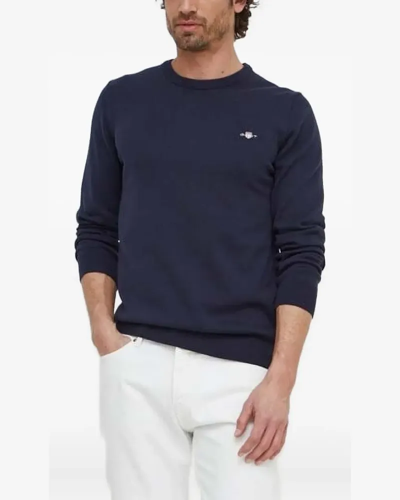 Gant Pullover mit rundem Ausschnitt - Blau Blau