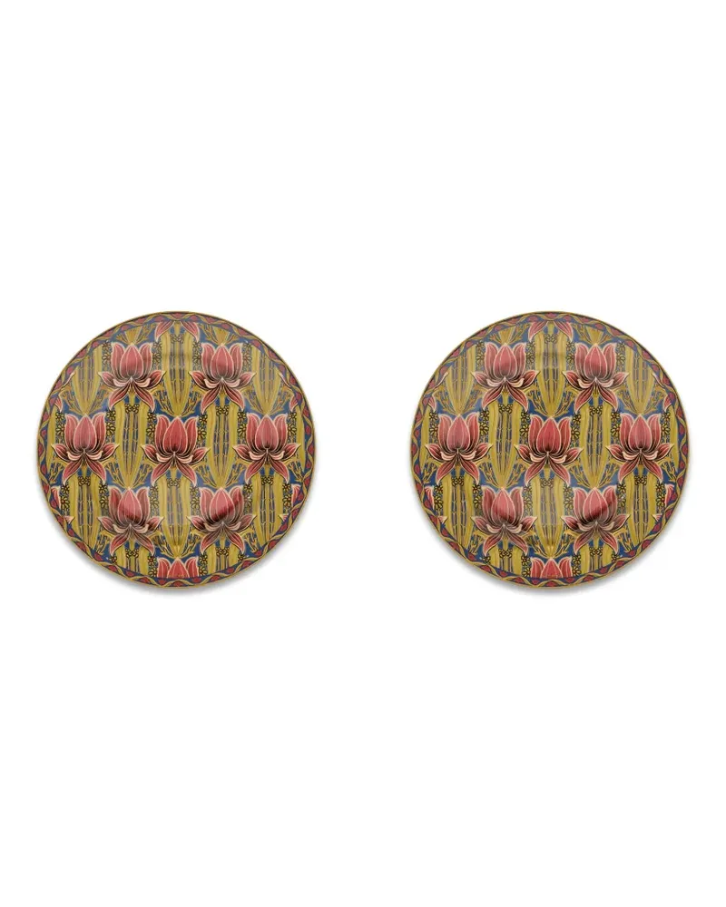 Etro Liberty Teller mit Blumenmotiv (2er-Set) - Grün Grün