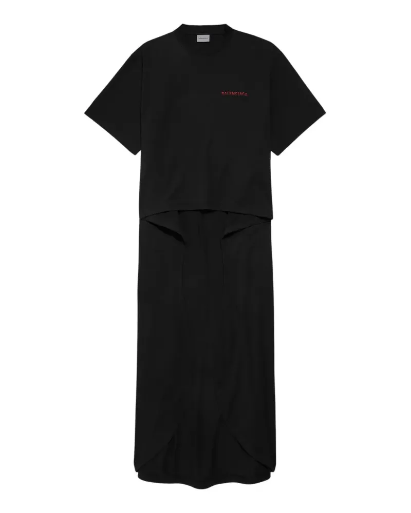 Balenciaga logo-print cape-back T-shirt - Schwarz Schwarz